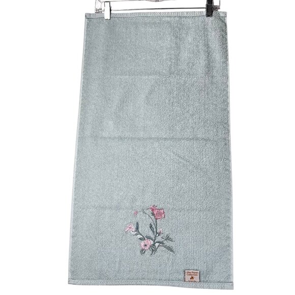 Vtg Embroidered Floral Bath Hand Towel Set of 4 The Royal Collection Green Pink - Picture 11 of 16